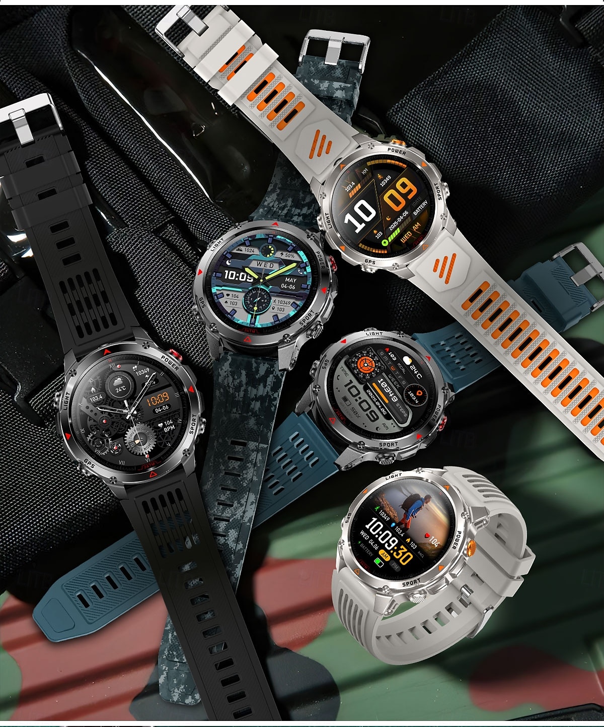 Reloj inteligente HT37 de 1,46 pulgadas, reloj inteligente militar con Bluetooth, llamadas, GPS integrado, brújula, altímetro barométrico, resistente al agua hasta 3 ATM, reloj inteligente deportivo. 2025 - $56.99 –P1