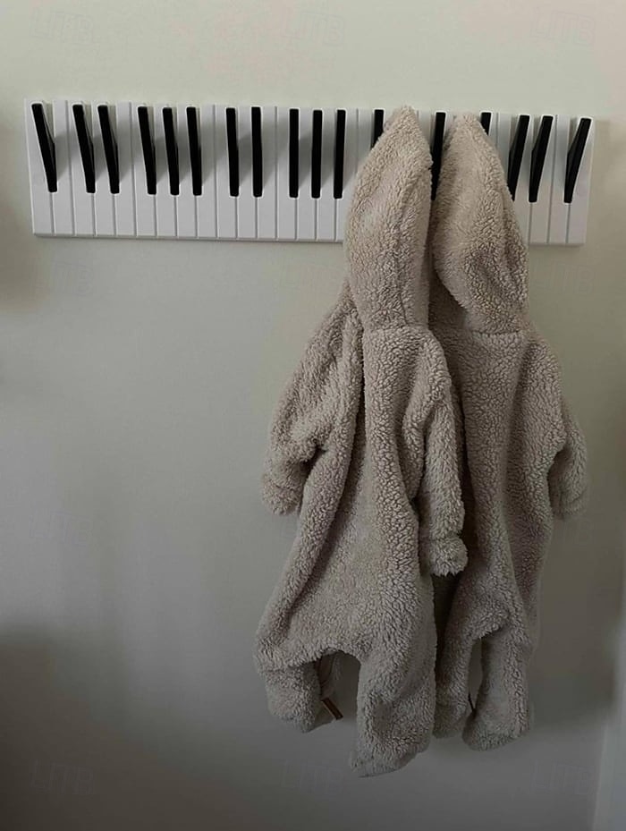 Pianohouten kapstokken, wandhanger in Scandinavische stijl, creatief pianotoetsontwerp, houten haakrek, ruimtebesparende organizer voor in de hal, decoratieve kledinghouder voor thuis. 2026 - $31.99 –P2
