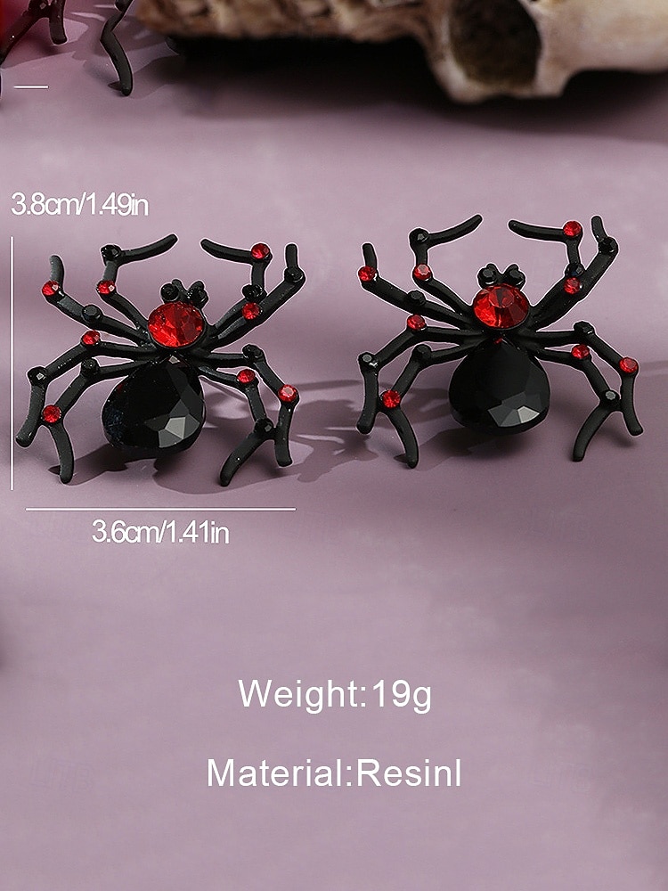 2025年 女性用ハロウィンスパイダー＆コウモリドロップイヤリング - コスチュームパーティー、コスプレ、ナイトウェアに最適なゴシックパンク合金製ダングルジュエリー  コレクション – $7.99 –P8