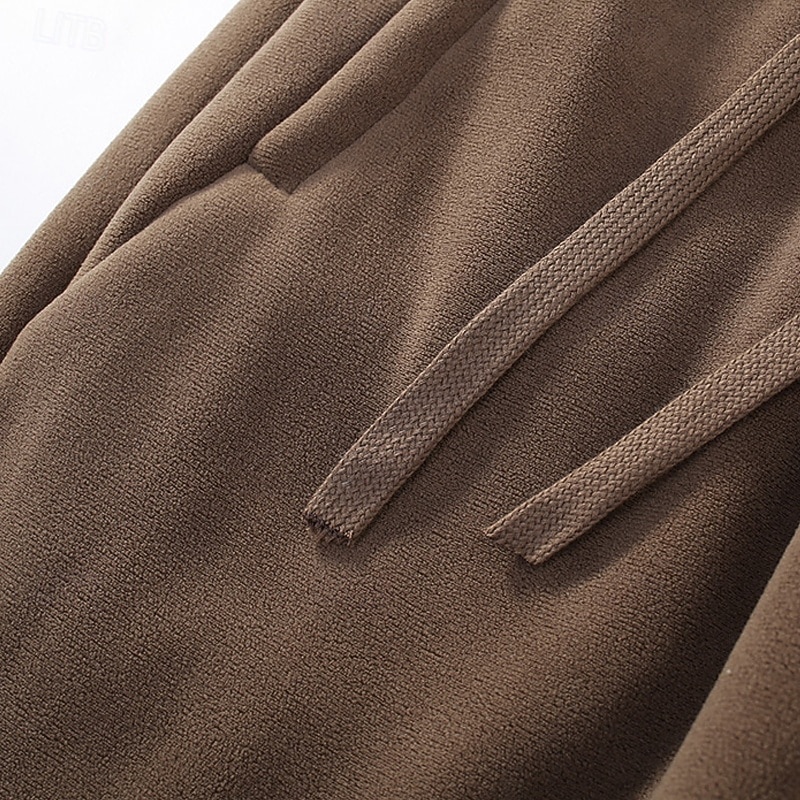 Herren Jogginghose Fleecehose Hose Winterhose Kordelzug Tasche Elastischer Bund Einfach Komfort Warm Sport im Freien Täglich Mode Lässig Schwarz Khaki Mikroelastisch 2026 - $28.99 –P6