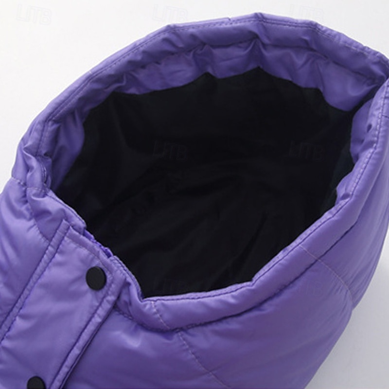 Bambini Ragazze Cappotto in Piuma Giacca Imbottita Tinta unica Moda Tasca Scuola Cappotto Capispalla 4-12 Anni Autunno Nero Rosso Viola del 2025 a $51.99 –P6