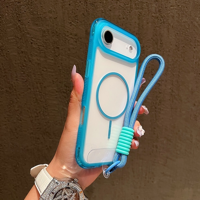 τηλέφωνο tok Για iPhone 17 Pro Max 17 Air 16 15 14 Pro Max Plus 13 Pro Max Πίσω Κάλυμμα με τον Lanyard Υποστήριξη ασύρματης φόρτισης Μη κιτρίνισμα Ρετρό TPU Ακρυλικό 2025 - $16.99 –P7