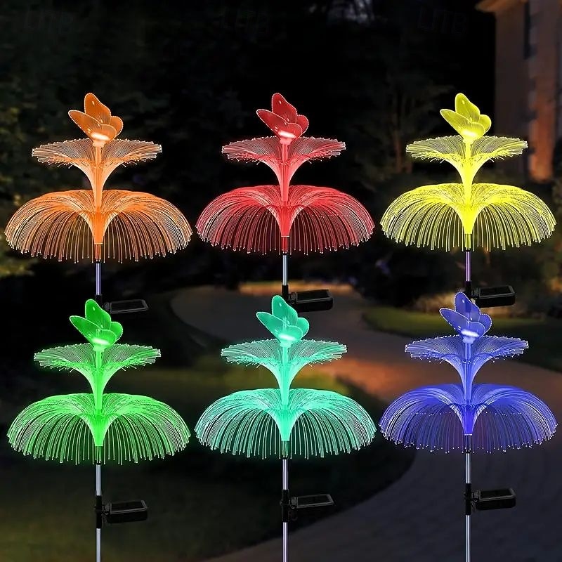 4PCS Solar LED Jellyfish Butterfly Lawn Light Outdoor  Tree Star Garden Light RGB Changing  Party Yard Lawn Garage Walkway Decoration Solar Landscape Light 2026 - $53.99 –P6