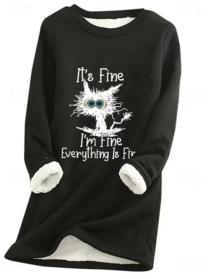 Per donna Felpa Pullover Grafico Lettera Caldo Casual Morbido Manica Lunga Girocollo Top lunghi Casuale Streetwear Blu Rosa chiaro Nero Grigio Primavera Autunno Inverno del 2026 a $27.99 –P4