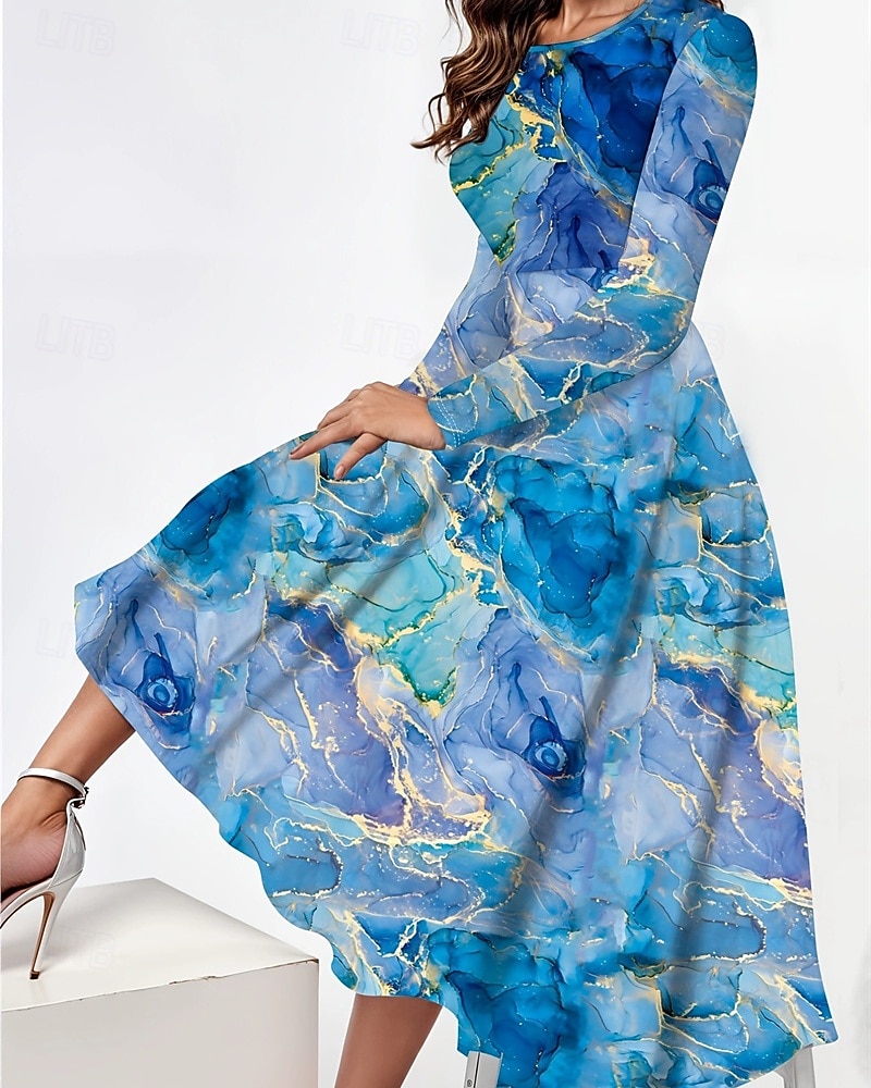 Femmes Robe Longue Maxi Robe Robe bohème Élégant ancien Mode Extérieur Soirée Quotidien Coupe régulière Graphique Papillon manche longue Col ras du cou Aqua bleu Jaune Rose Claire Bleu Printemps de 2025 ? $10.99 –P2