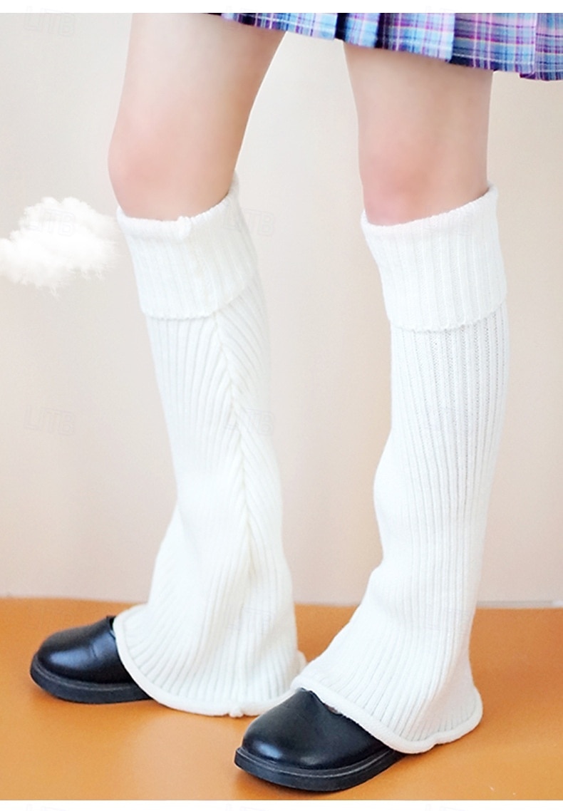 Women Knit Slouch Socks, Flared Leg Warmers for Fall and Winter, Solid Color Mid-Calf Sock Covers, Trendy Student Style Warmers 2026 - $13.49 –P5