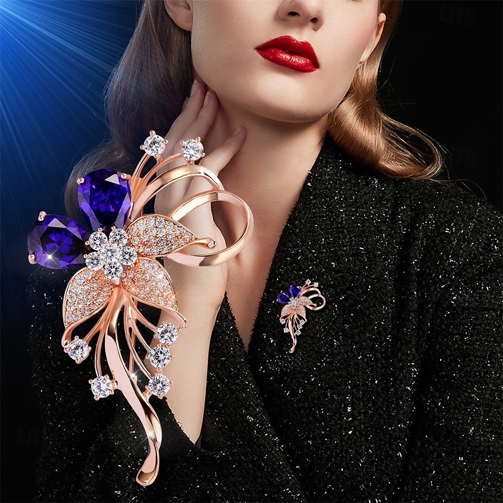 Brooches Classic Retro Floral Fashion Simple Brooch Jewelry Purple For Wedding Party Gift Engagement Prom Festival 2026 - $34.99 –P5