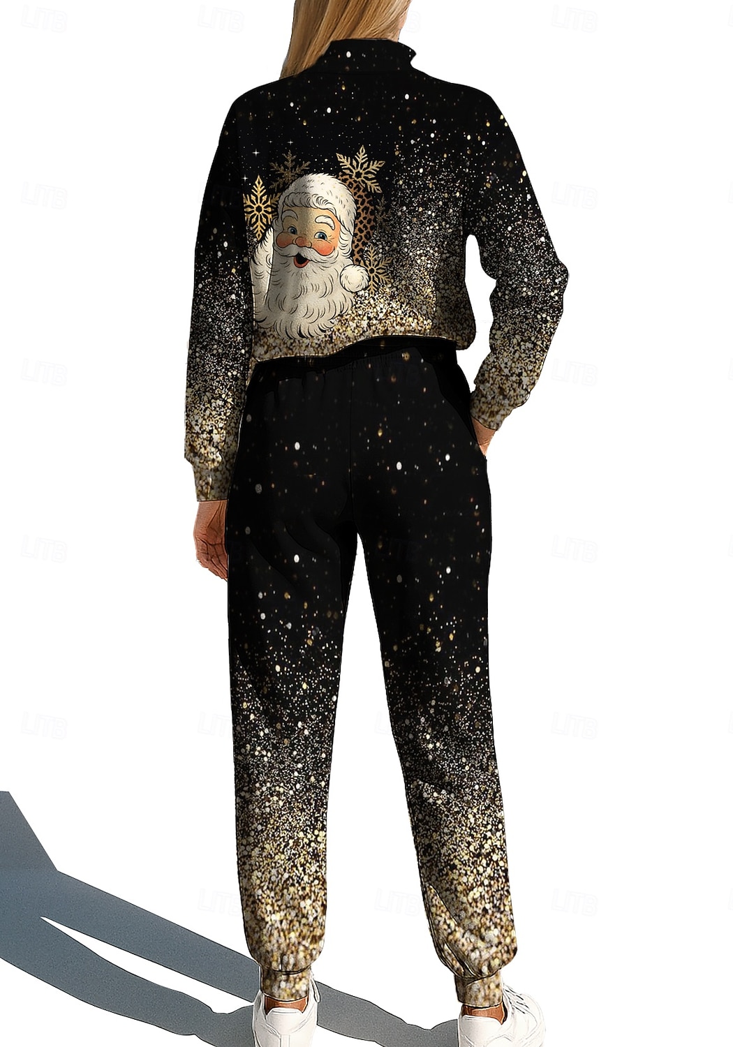 Święta Damskie Bluza dresowa Dres Bluza Ściągana na sznurek Zamek Rozpinana bluza i spodnie dresowe Zestaw odzieży sportowej Wiosna Złota Codzienny Trening Na zewnątrz Miękka Workowaty Długi rękaw 2025 - $39.99 –P2