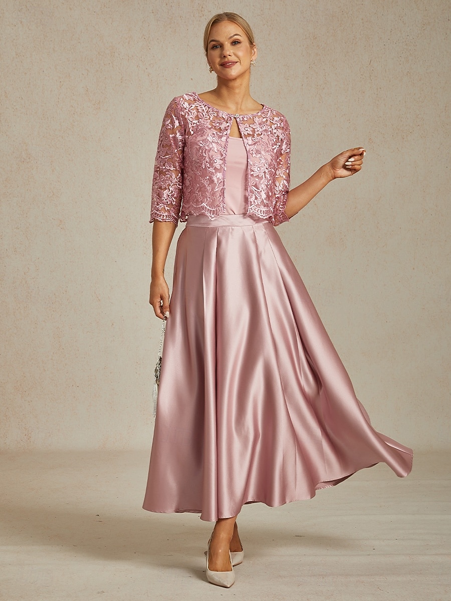 Dámské krajkové topy, bunda, květinový vzor, elegantní, párty, kulatý výstřih, crop topy, svatební, host, večírek, večerní oblečení, krajka, vyšívaná, světle růžová, léto, jaro, podzim 2025 - $49.99 –P10