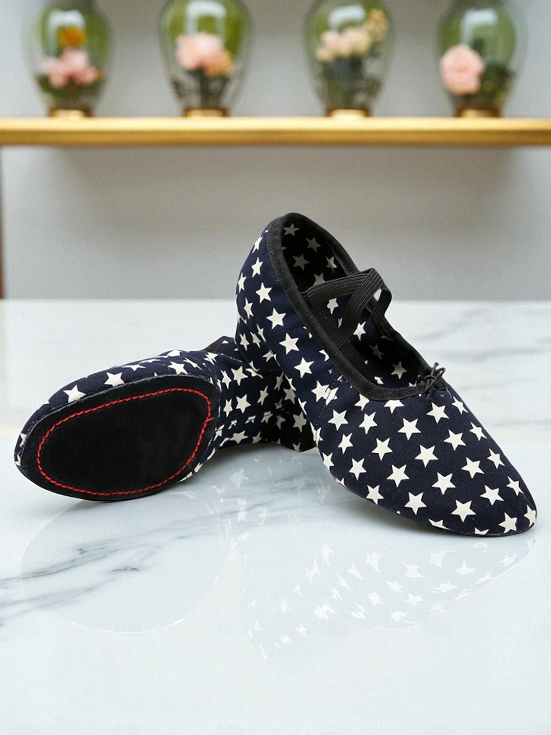 chaussures de danse à imprimé étoile pour femmes - chaussures de danse de salon confortables à talons bas pour la pratique et la performance de 2025 ? $26.99 –P3