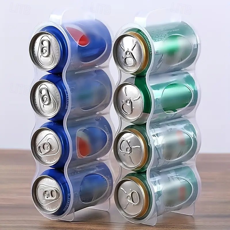 2025年 4つのコンパートメントを備えた透明なプラスチック缶収納ボックス、キッチンカウンター、キャビネット、冷蔵庫用のポータブルソーダ缶オーガナイザー、キッチン収納容器とアクセサリー  コレクション – $8.99 –P5