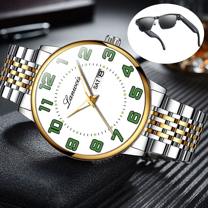 The New Stainless Steel Digital Large Dial Fashionable Men'S Business Watch With Ipx7 Water Resistance Luminous Calendar Day Display Casual Quartz Watch Simple And Versatile Men'S Sports Wristwatch 2026 - $19.99 –P7