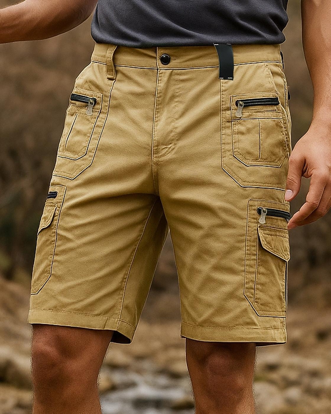Homens Bermuda Cargo Shorts de caminhada shorts esportivos Verão Ao ar livre Normal Leve Respirável Calças Capri Bolsos Preto Verde Tropa Algodão Tênis Golfe Corrida S M L XL XXL de 2026 por $32.99 –P2