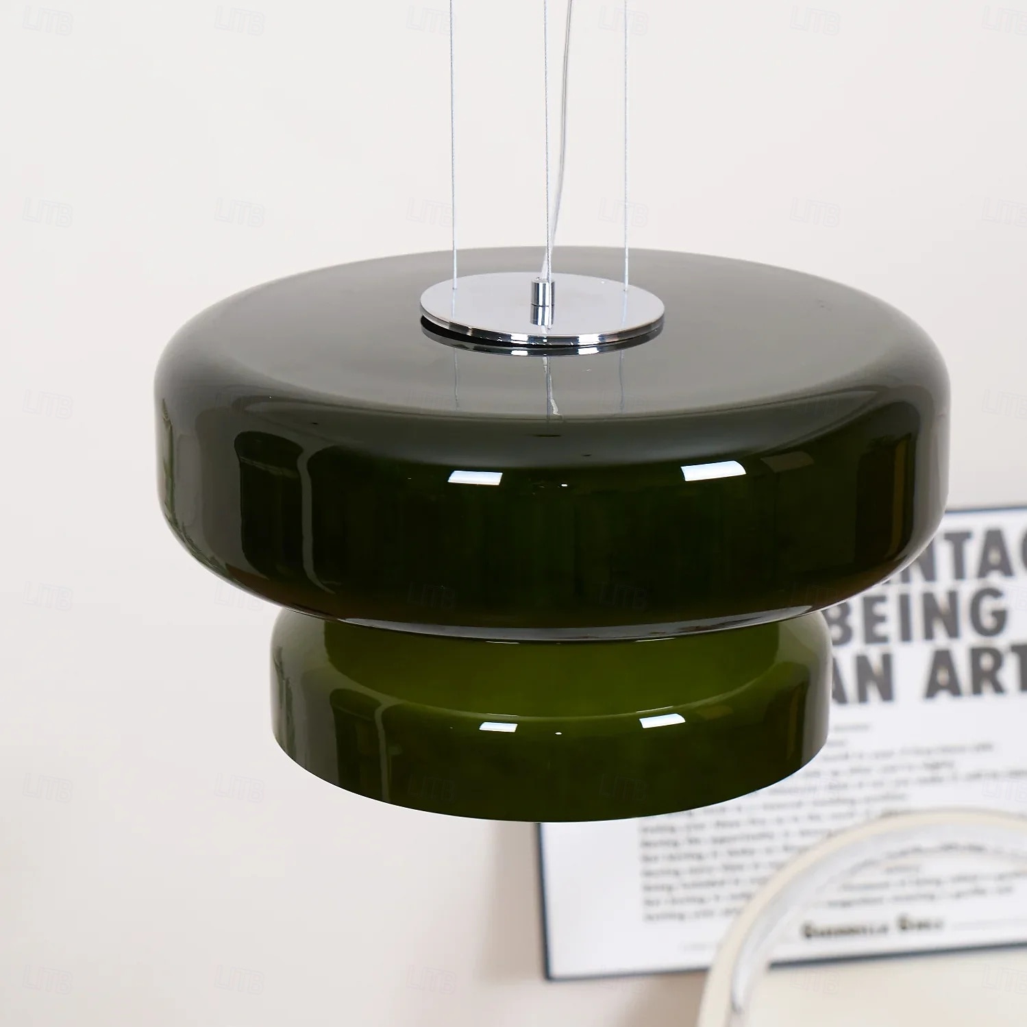 led κρεμαστό φωτιστικό 36cm γυάλινο πολυέλαιο μονής κεφαλής οροφής για σοφίτα μπαρ σαλόνι τραπεζαρία ζεστό λευκό 110-240v 2025 - $249.99 –P12