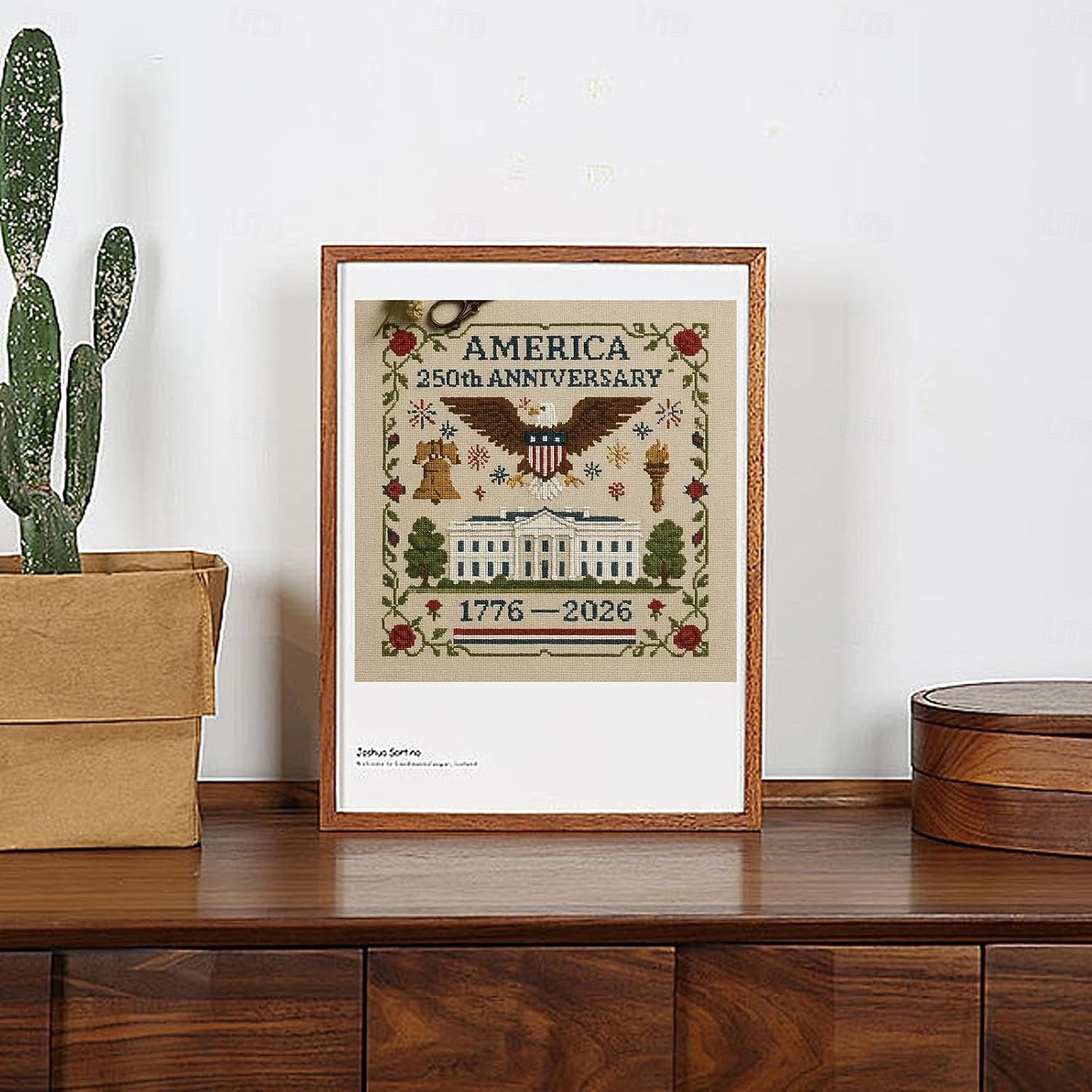 US 250th Anniversary Cross Stitch Kit Personalized Patriotic Cross Stitch Kits Commemorative Embroidery for Beginners Stamped and Counted Style Gifts for Veterans Military Fans 2025 - $10.99 –P7
