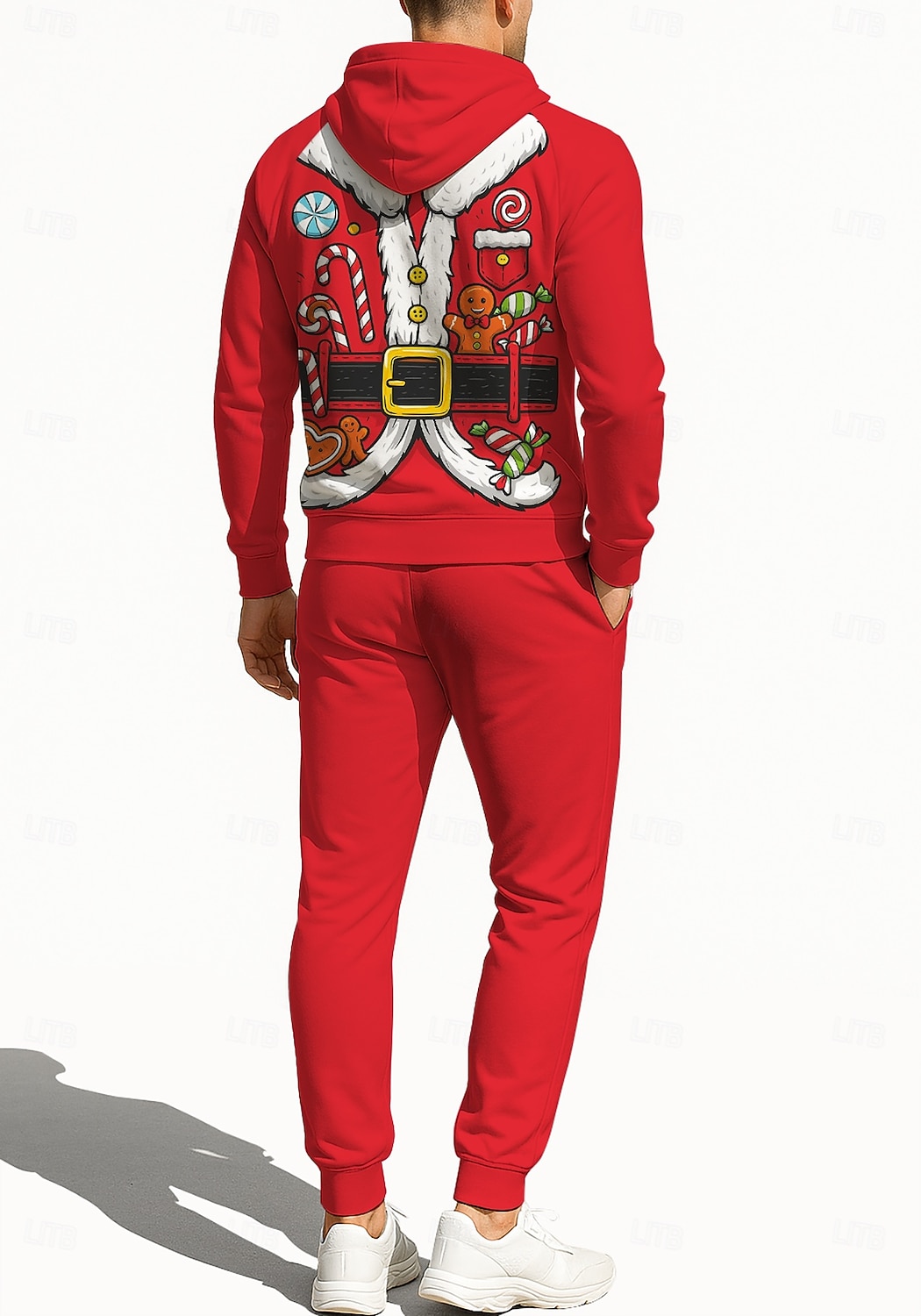 Natale Per uomo Felpa con cappuccio Tuta da Ginnastica Felpa con cappuccio con zip Coulisse Tasche Pantaloni Felpa con Cappuccio Felpa Autunno Rosso Verde Allenamento in Palestra Casuale Pallacanestro del 2025 a $41.99 –P2