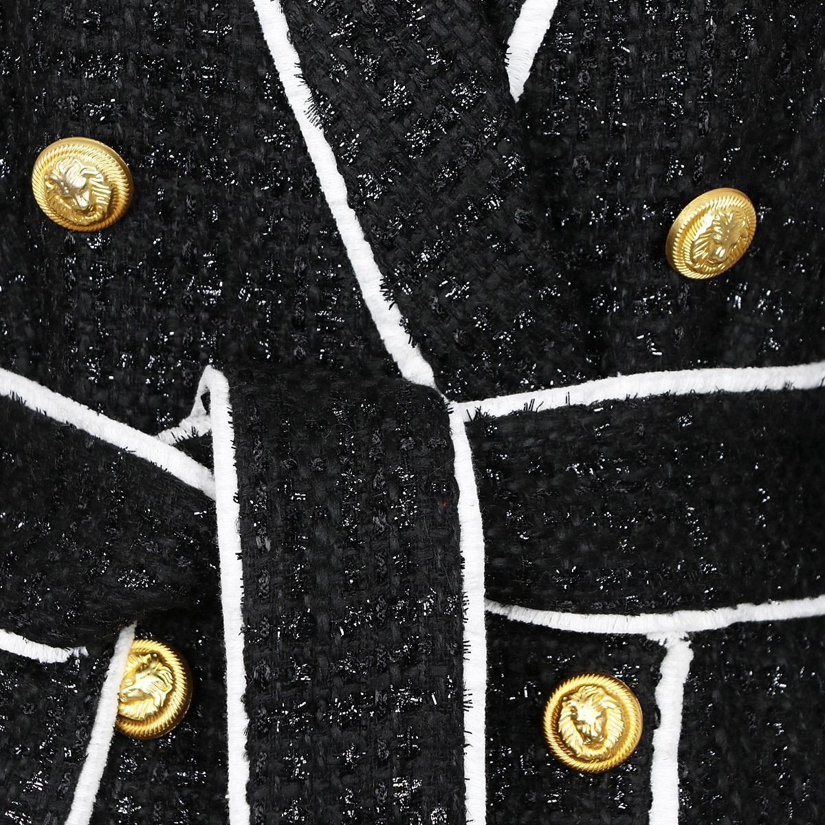 2025年 女性用ツイードブレザー、メタルボタン、スポーツコート、フォーマル、結婚式ゲスト用、ツイード、エレガント、長袖、ショールラペル、ダブルブレスト  コレクション – $129.99 –P3