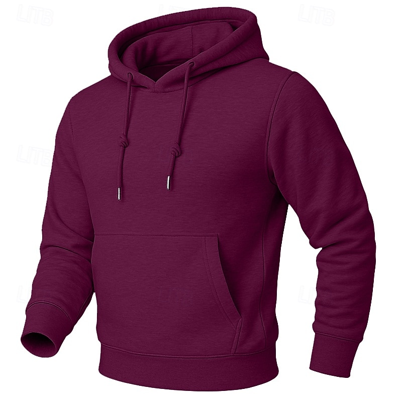 Męskie Bluza z Kapturem Bluza z kapturem Bluza z kapturem podszyta polarem Niebieski Morelowy Czarny Biały Żółty Kaptur Równina Kieszeń kangurka Sport i turystyka Codzienny Święto Poliester Moda 2025 - $9.49 –P9