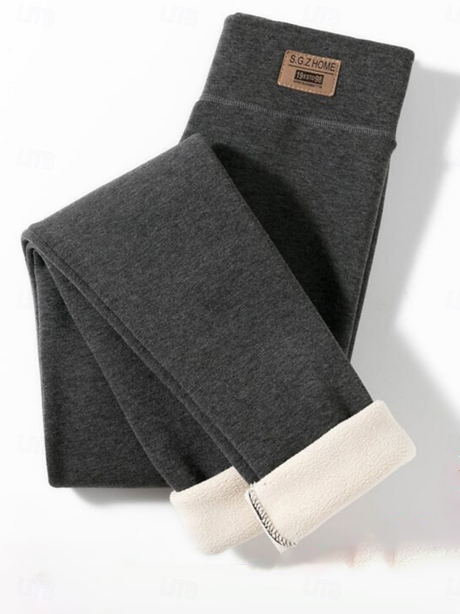 Femmes Pantalon en polaire Leggings Mode Basique Occasionnel Longueur complète Taille haute Uni Avec Poches Ceinture Élastique Confortable Doux Élastique Extérieur Rue Noir Gris foncé Gris Automne de 2025 ? $22.99 –P5