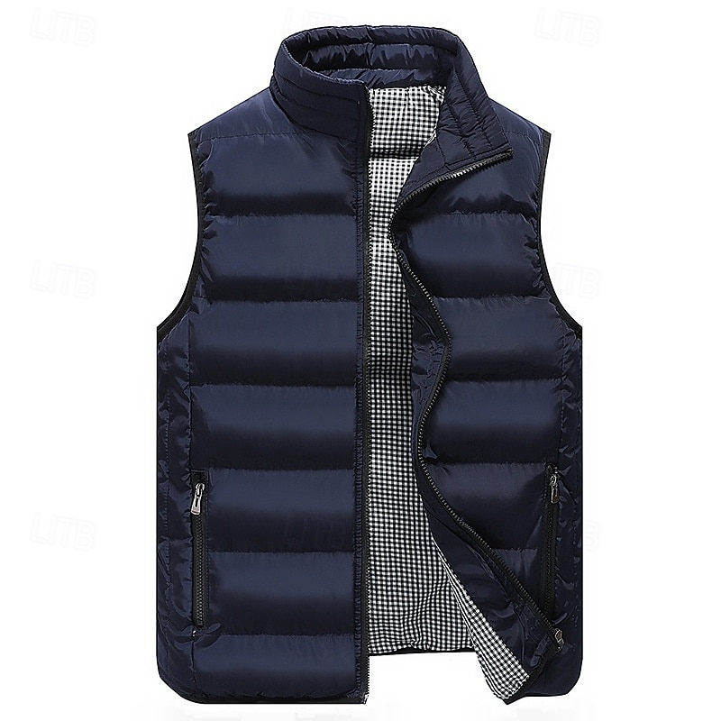 Ανδρικά Γιλέκο Puffer Veste Gilet Διακοπές Καθημερινά Ημερομηνία Μοντέρνα Καθημερινό Φθινόπωρο Χειμώνας Τσέπη Πολυεστέρας Διατηρείτε Ζεστό Άνετο Συμπαγές Χρώμα Φερμουάρ Όρθιος Γιακάς Κανονικό 2026 - $29.99 –P8