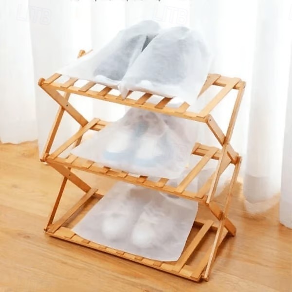 100 шт. многоразовых сумок для хранения обуви со шнурком, нетканый пылезащитный чехол, дорожный органайзер для обуви, антижелтящий, влагостойкий, моющийся чехол для обуви, многоцелевая сумка для хранения для дома и путешествий 2026 - $22.99 –P4