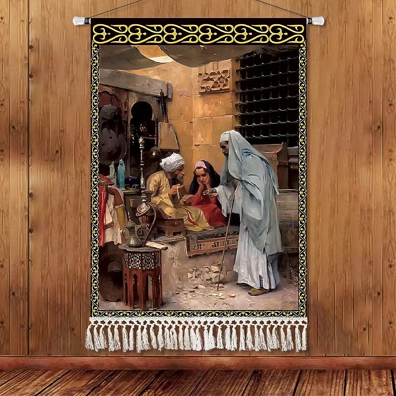 Skönhet Uyghur etnisk stil väggtapet konstnärlig bakgrundsdekoration boho hängande konst för sovrum vardagsrum eller café 2025 - $14.99 –P16