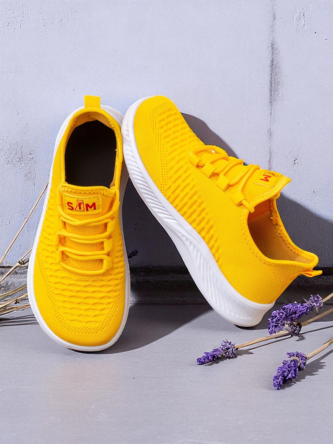 Dámské široké žluté tenisky z flyknit pleteniny, lehká ležérní obuv na chůzi pro sport a streetwear 2025 - $42.99 –P1