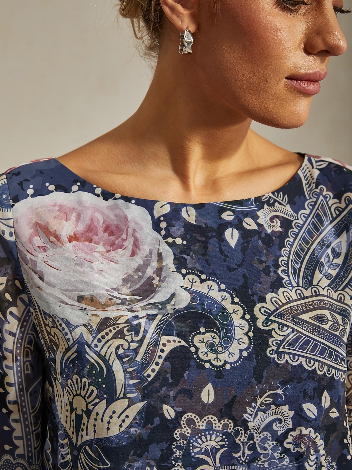 camicetta da donna verde paisley stampa botanica a strati in chiffon resort casual vacanza primavera estate autunno del 2025 a $61.99 –P7
