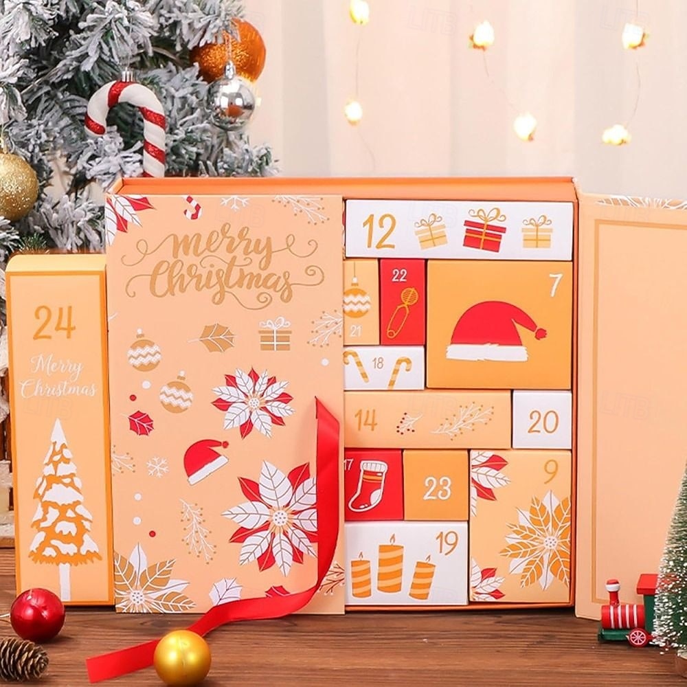 24 Grids Empty Christmas Advent Calendar Boxes DIY Refillable Christmas Blind Box 24 Days Advent Countdown Gifts Boxes Kraft Paper Candy Box New Year Decorations 2025 - $36.99 –P10