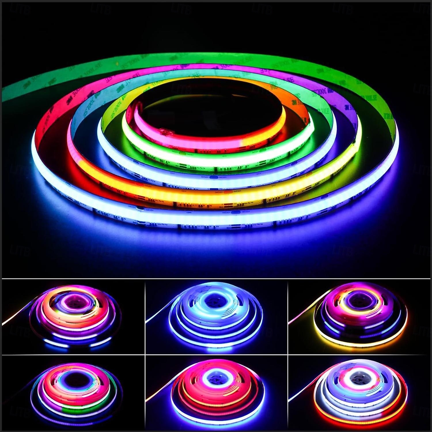 RGB Smart IC COB LED Strip Light Addressable 16.4ft 12V Color Flowing Strip Light Multicolor Flexible Tape Lights with APP Control/Music Modefor TVBedroomParty DIY Decoration 2025 - $43.99 –P9