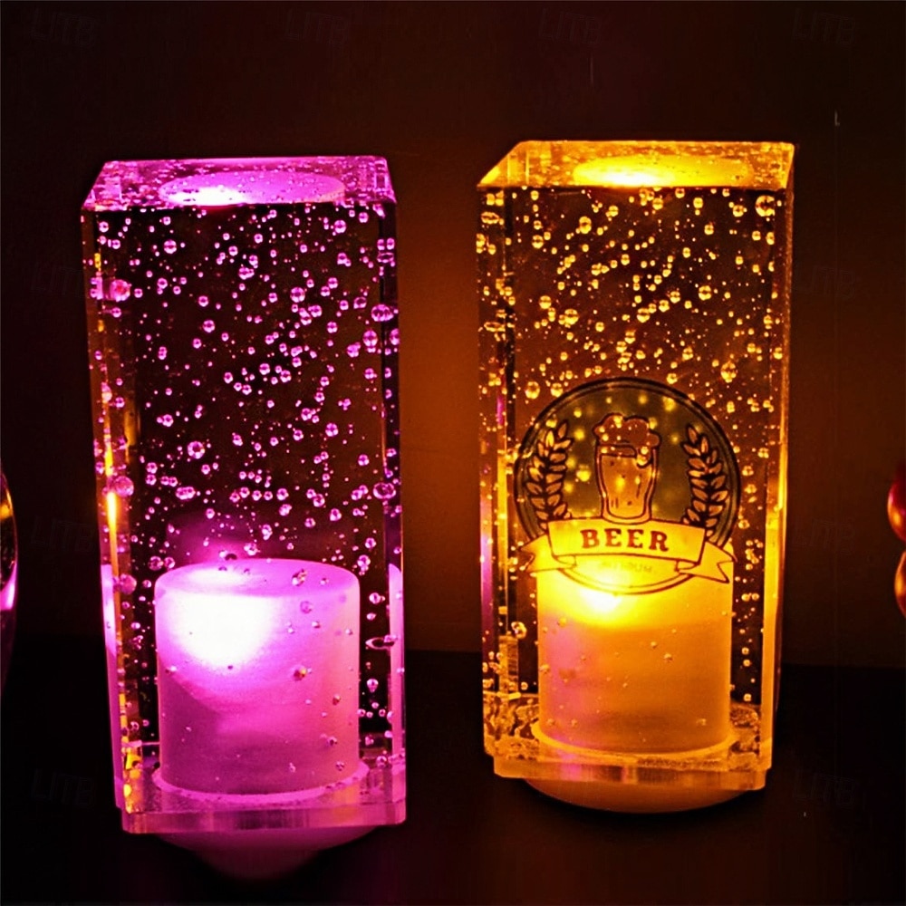 Lampada da tavolo a bolle di cristallo acrilico a led, creativa, personalizzata, per ristorante, atmosfera KTV, lampada da comodino, piccola luce notturna, lampada da tavolo decorativa, ricarica USB, del 2025 a $27.99 –P6