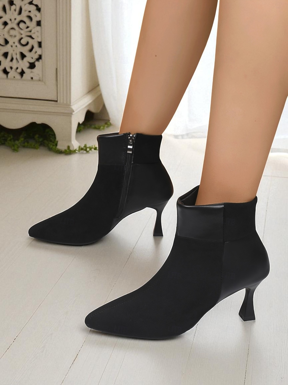 Bottines à talons aiguilles et bout pointu en similicuir suédé pour femme - bottines de style chic pour le bureau, les dîners &mode d'automne de 2025 ? $34.99 –P6