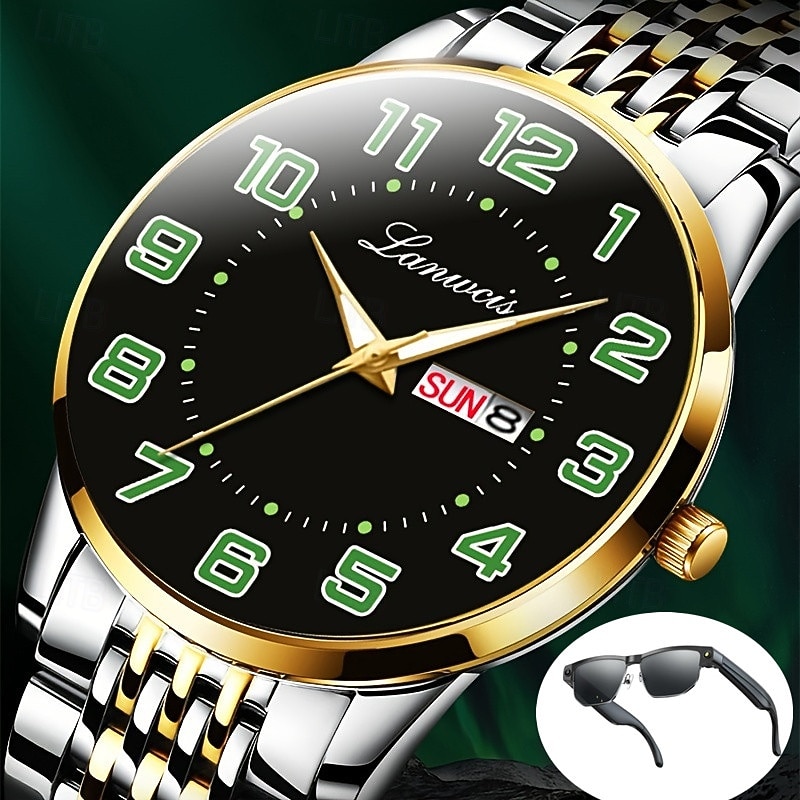 The New Stainless Steel Digital Large Dial Fashionable Men'S Business Watch With Ipx7 Water Resistance Luminous Calendar Day Display Casual Quartz Watch Simple And Versatile Men'S Sports Wristwatch 2026 - $19.99 –P5