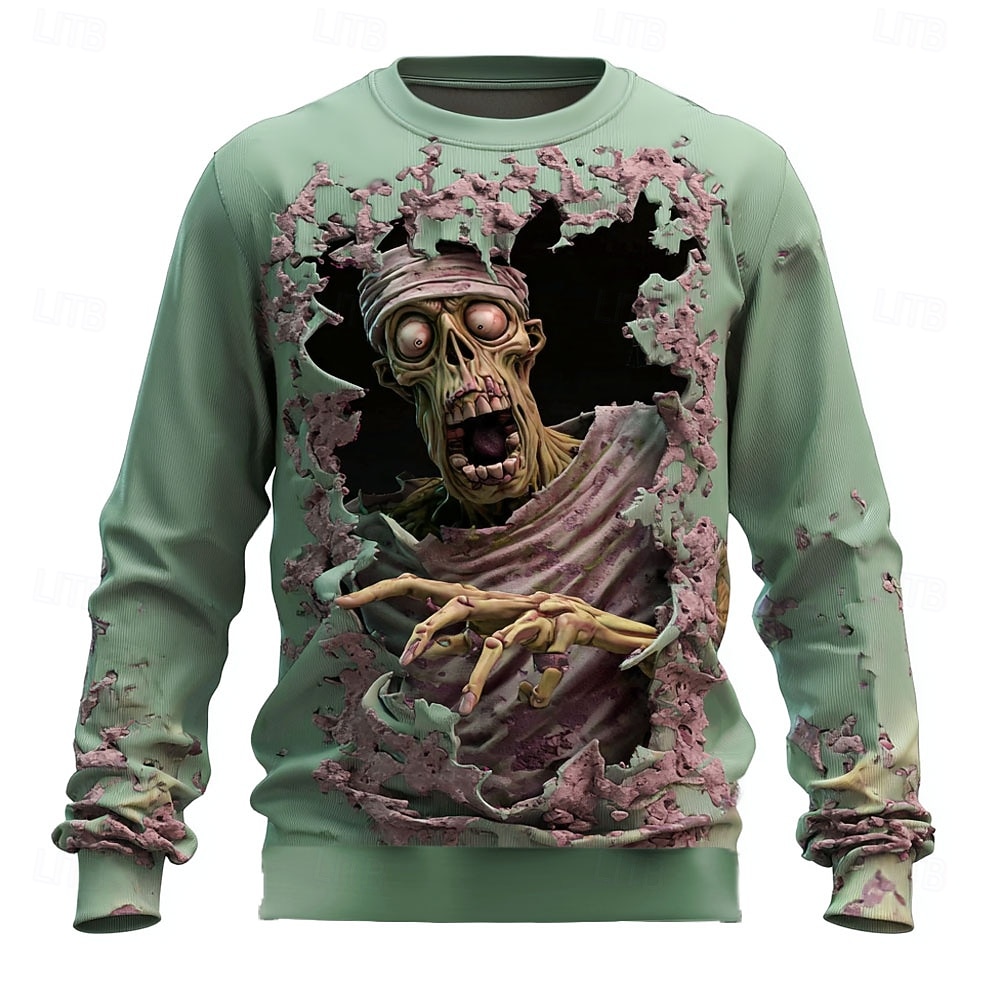 Halloween Ανδρικά Ζόμπι 3D Πουλόβερ Πανκ Πάρτι Στρογγυλή Ψηλή Λαιμόκοψη Διακοπές Θαλασσί Βυσσινί Λαιμόκοψη 3D Όλες οι εποχές Σχεδιαστής 2025 - $29.99 –P2