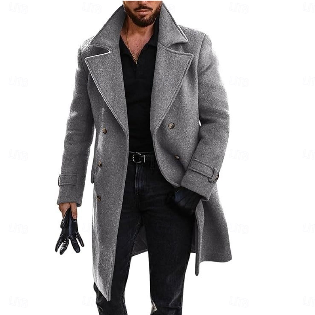 Muži Kabát Peacoat Dlouhý trenčkot Trenčkot Obchod Ležérní Podzim Zima Polyester Svrchní oděvy Oblečení Klasické Formální Bez vzoru Klasické klopy 2026 - $57.99 –P6