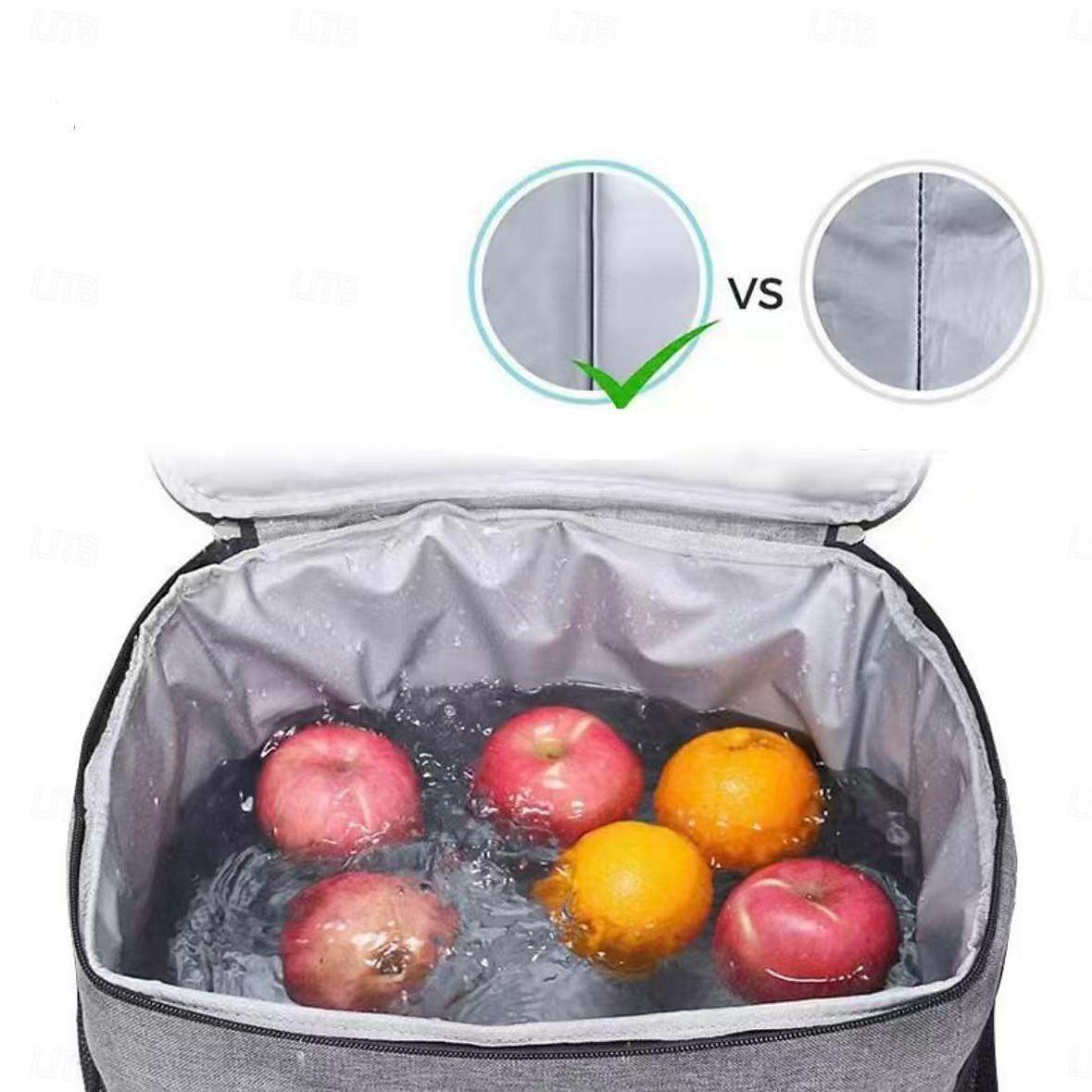 Bolsa térmica para almuerzo con correa ajustable: tela Oxford duradera, reutilizable y reutilizable para la oficina, la escuela y picnic. &Lonchera térmica negra resistente al desgarro para la playa, 2025 - $20.99 –P11