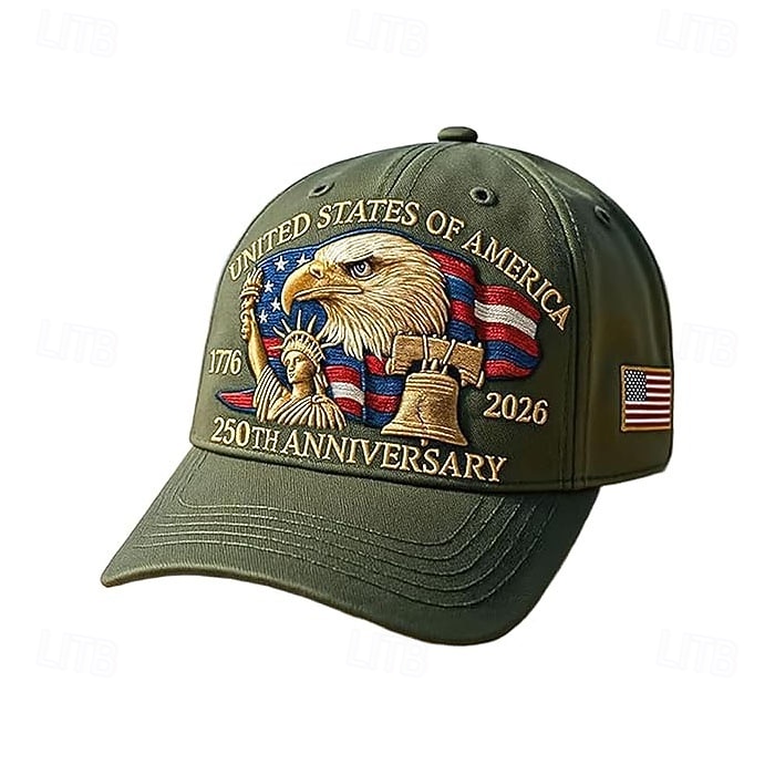 καπέλο 250ης επετείου των Ηνωμένων Πολιτειών με εκτύπωση θερμικής μεταφοράς πατριωτικό καπέλο μπέιζμπολ ρυθμιζόμενο ρετρό πατριωτικό καπέλο για άνδρες και γυναίκες 2025 - $19.99 –P10