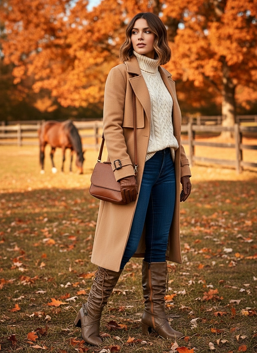 Женские коричневые сапоги из искусственной кожи с застежкой-молнией сбоку и ремешком с пряжкой, винтажные повседневные сапоги на блочном каблуке для осени, зимы, улицы и повседневной носки 2026 - $69.99 –P1
