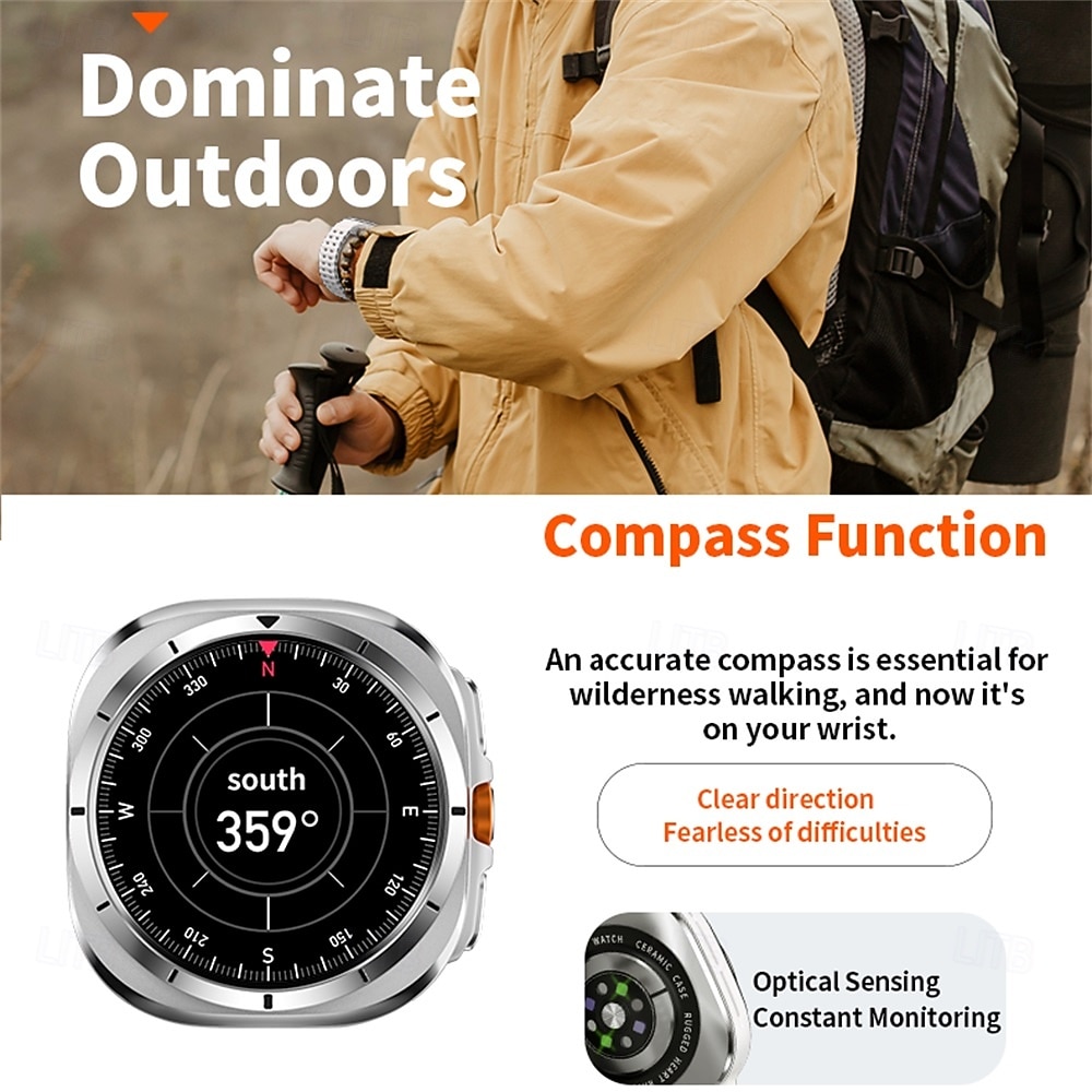 HD8ultra Reloj inteligente 1.46 pulgada Smartwatch Reloj elegante Bluetooth Monitoreo de temperatura Podómetro Recordatorio de Llamadas Compatible con Android iOS Mujer Hombre Larga espera Llamadas 2025 - $52.99 –P7