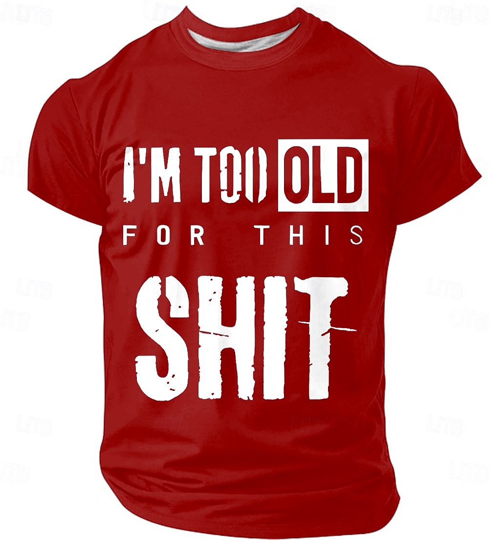 Voor heren Grappig jargon T-shirt Korte mouw T-shirt 3D-afdrukken Strakke ronde hals Overhemd Modieus Dagelijks Straat Dagelijks Zwart Rood blauw Zomer Lente Kleding S M L XL XXL XXXL 2025 - $17.99 –P3