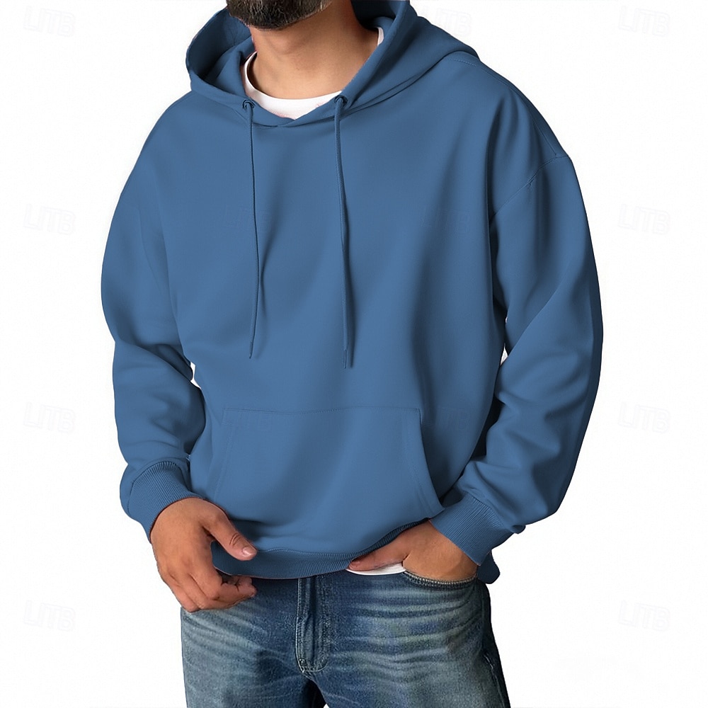 Per uomo Felpa con cappuccio Aalbicocca Blu denim Blu 1# Nero Bianco Con Cappuccio Semplice Tasca Sport & Outdoor Quotidiano Ferie Poliestere Streetwear Essenziale Casual Primavera Autunno del 2026 a $22.99 –P13