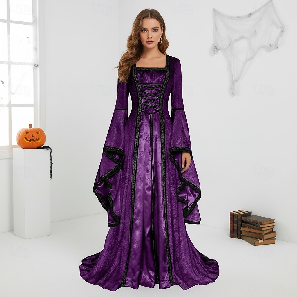 renaissance dress purple SAMPLE SALE Hydrangea Flowery Renaissance Fair Dress Purple Blue Periw MJcostume or purple ribbon with lilac tendrils ( please choose ) Fun Costumes Plus Size Regal