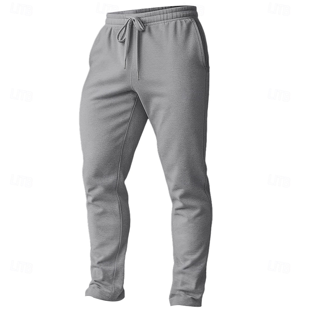 Men's Sweatpants Trousers Casual Pants Straight Leg Sweatpants Drawstring Pocket Elastic Waist Plain Comfort Knee Length Sports Outdoor Casual Daily Vacation Fashion Black Navy Blue Stretchy 2026 - $17.99 –P1