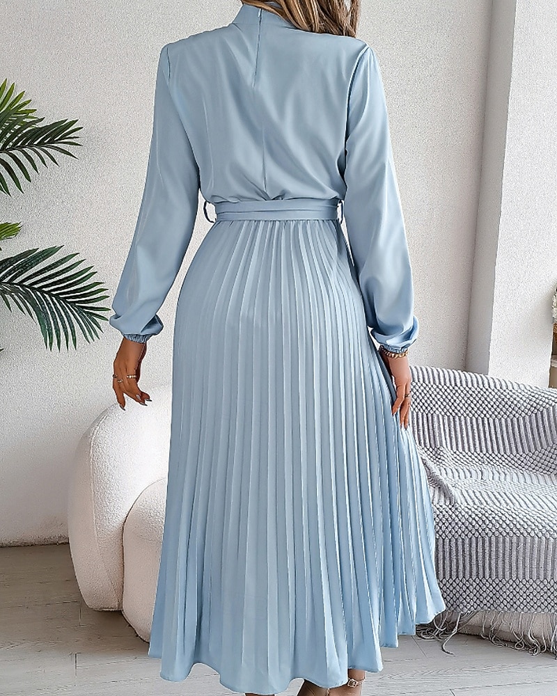 Mulheres Vestido midi vestido de cetim Vestido de festa Vestido Coquetel Vestido franzido Elegante Moderno Festa de Noite Festa Encontro Normal Tecido Manga Longa Colarinho Chinês Preto Rosa Vinho de 2026 por $31.99 –P8