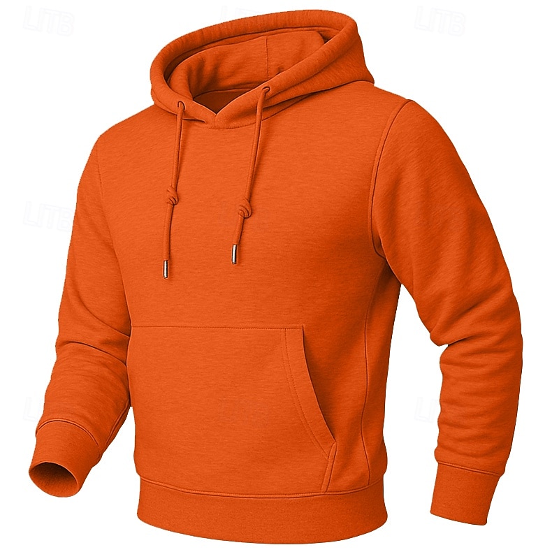 Męskie Bluza z Kapturem Bluza z kapturem Bluza z kapturem podszyta polarem Niebieski Morelowy Czarny Biały Żółty Kaptur Równina Kieszeń kangurka Sport i turystyka Codzienny Święto Poliester Moda 2025 - $9.49 –P4