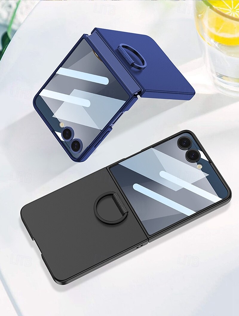 Phone Case For Samsung Galaxy Z Flip 7 Back Cover Full Body Protective Ring Buckle Shockproof Retro PC 2025 - $15.99 –P11