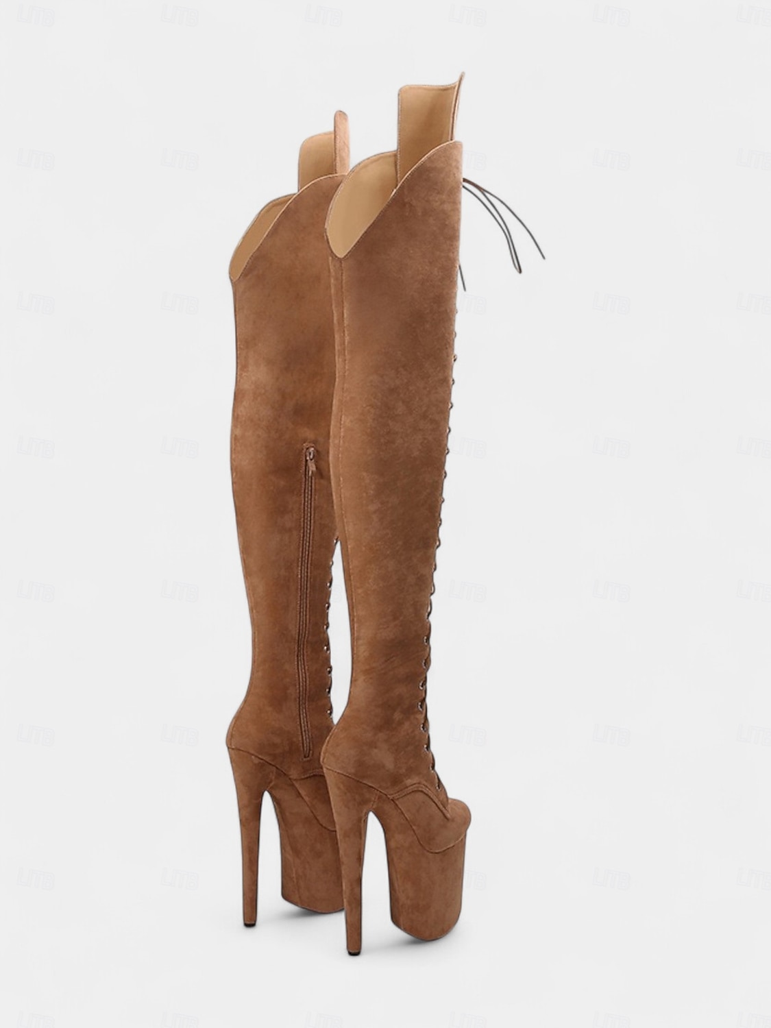 Damen-Overknee-Stiefel mit Plateausohle und Schnürung – Overknee-Stiefel mit hohem Absatz für Pole Dance für das Nachtleben und Partys 2026 - $149.99 –P2