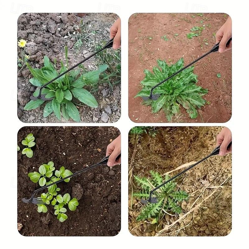 onkruidverwijderaar voor in de tuin, onkruidverwijderaar met 4 tanden, onkruidverwijderaar van mangaanstaal, onkruidverwijderaar voor moestuinieren en planten 2025 - $15.99 –P6