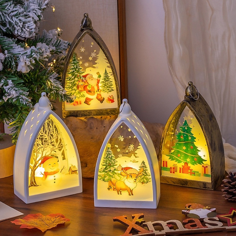 1 Pc 16.2 * 9.4CM Christmas Retro Handheld Night Light LED Electronic Candle Light Desktop Decoration Pendant Light LR1130 * 3 Battery 2025 - CAD $4.99 –P1