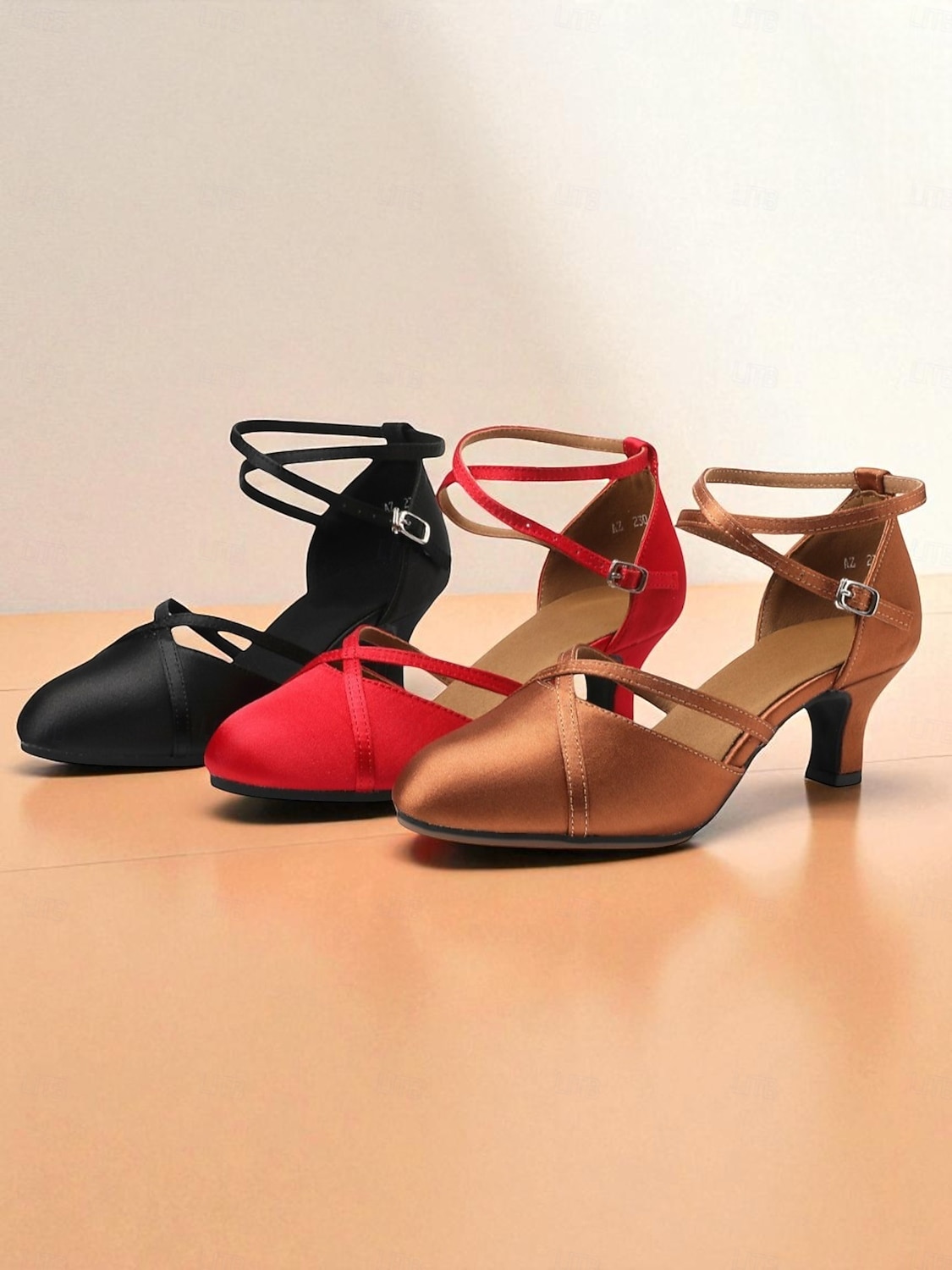 női piros szatén pántos tánccipő - vintage gatsby bálicipők profi tánchoz és partielőadásokhoz 2026 - $42.99 –P1